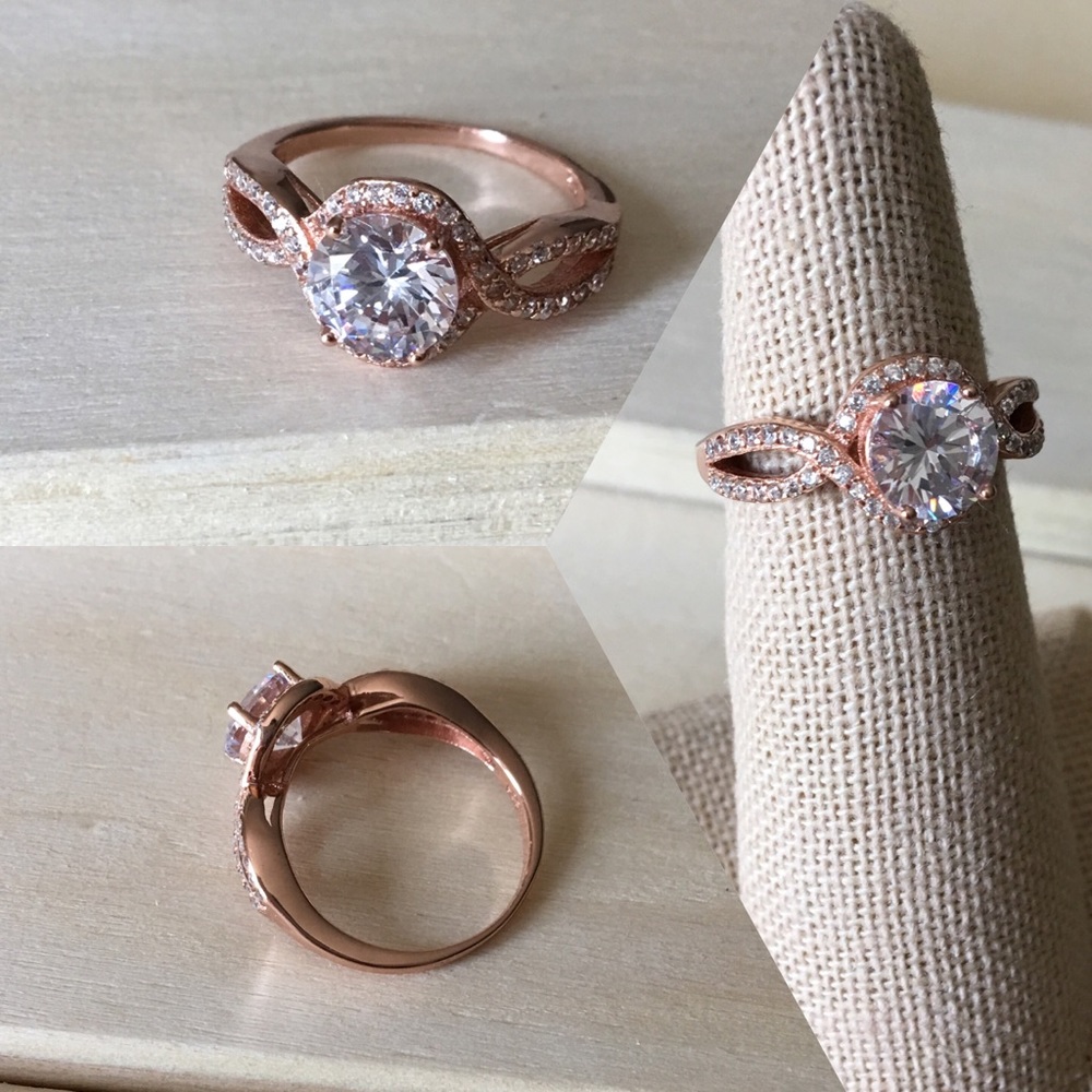 [7] Rose Gold Braided Sterling Silver Ring